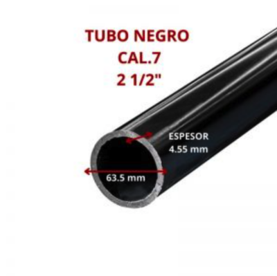 TUBO NEGRO CAL.7 2 1/2 63.5MM